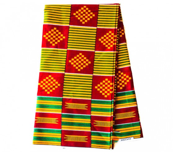 Red Yellow Green Kente Fabric 6 Yards | Nula Multi Products Pty Ltd